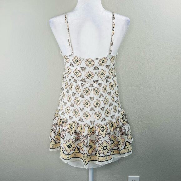 A.L.C. White Floral Print Sleeveless Tiered Scoop Neck Cami Tank Blouse XS/Small - Picture 11 of 11